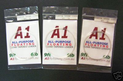 A1 Fly Leaders 3Pk 6lb FLOATING