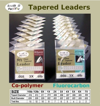 South Pacific Fluorocarbon Leaders - 10 Sizes
