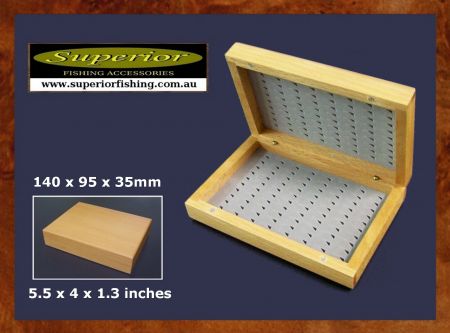 SUPERIOR Oak FLAT SLIT FOAM Fly Box - Small