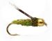 NYMPH Caddis Green Seal Fur BEAD HEAD - 1 dozen