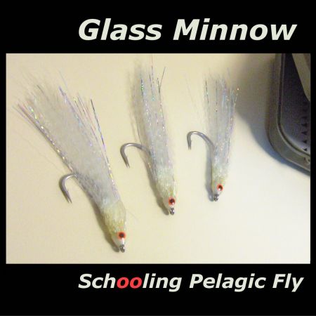 Flies SALTWATER/BASS - FLY - 3 GLASS WHITEBAIT MINNOWS